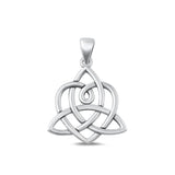 Sterling Silver Fashion Triquetra & Heart Knot Pendant Love Charm .925 New