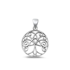 Sterling Silver Wholesale Tree of Life Medallion Pendant High Polished Charm 925