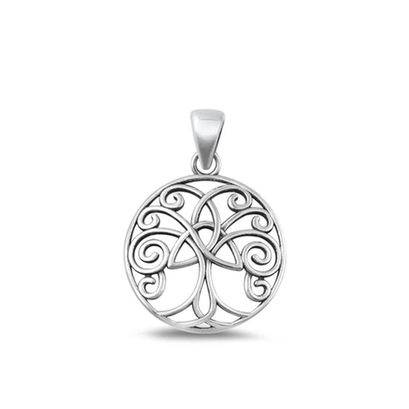 Sterling Silver Wholesale Tree of Life Medallion Pendant High Polished Charm 925