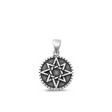 Sterling Silver Oxidized Octagram Rebirth Pendant Christian Charm .925 New