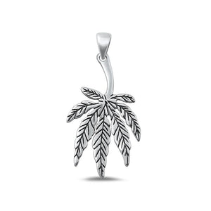 Sterling Silver Beautiful Marijuana Pendant Weed Chronic Cannabis Charm .925 New