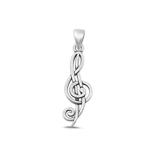 Sterling Silver Fashion Musical Note Pendant Music Teacher Gift Charm .925 New