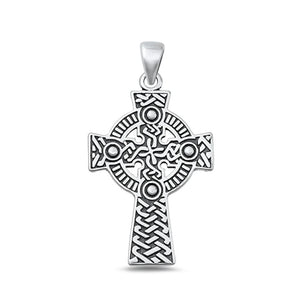 Sterling Silver Wholesale Oxidized Celtic Cross Pendant Christian Charm .925 New