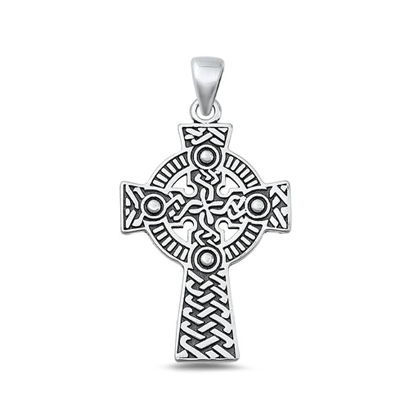 Sterling Silver Wholesale Oxidized Celtic Cross Pendant Christian Charm .925 New