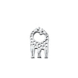 Sterling Silver Fashion Cute Oxidized Giraffe Heart Pendant .925 New Love Gift