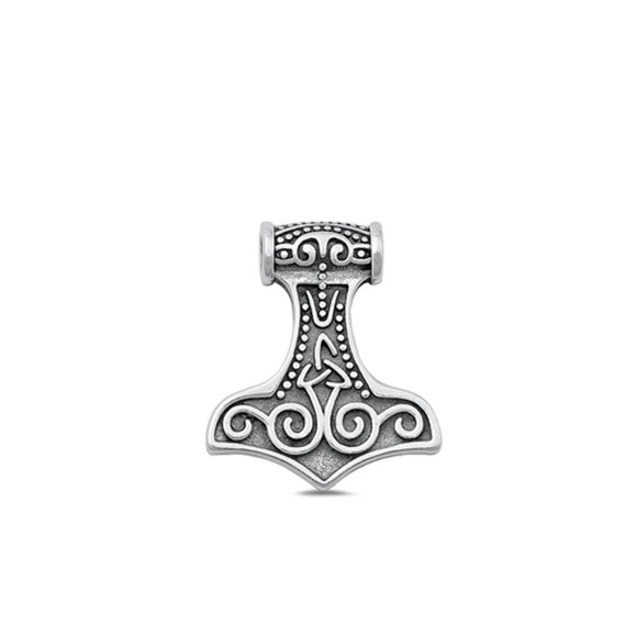 Sterling Silver Fashion Thor Celtic Hammer Mythology God Pendant .925 New Charm