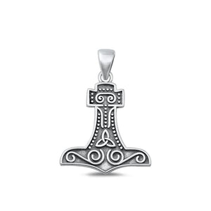 Steling Silver Fashion Viking Celtic Hammer Pendant .925 New Thor God Charm