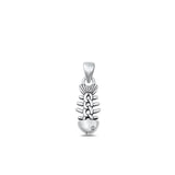 Sterling Silver Wholesale Fish Bone Skeleton Pendant High Polished Charm .925