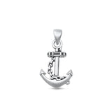 Sterling Silver Fashion High Polished Anchor Pendant Ocean Beach Charm .925 New