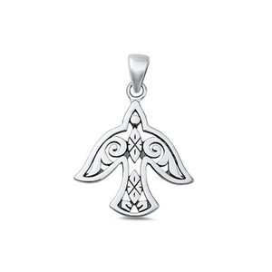 Sterling Silver Unique Dove Peace Pendant High Polished Bird Charm .925 New