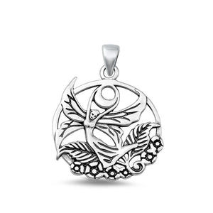 Sterling Silver Wholesale Fairy Faerie Fey Fae Pendant Oxidized Charm .925 New