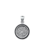 Sterling Silver Unique Medallion Pendant Solitaire Mosaic Charm