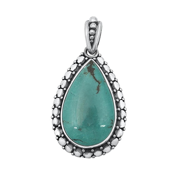 Sterling Silver Wholesale Turquoise Pendant Vintage Bali Fashion Charm 925 New