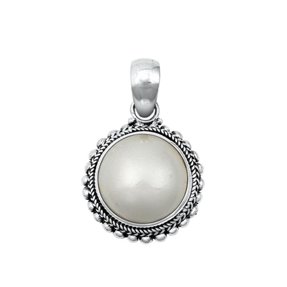 Sterling Silver Wholesale Freshwater Pearl Bali Pendant Vintage Fashion Charm