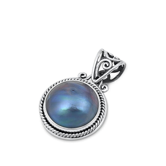 Sterling Silver Beautiful Bali Freshwater Pearl Pendant Vintage Fashion Charm