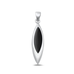 Sterling Silver Wholesale Black Agate Pendant High Polished Charm .925 New