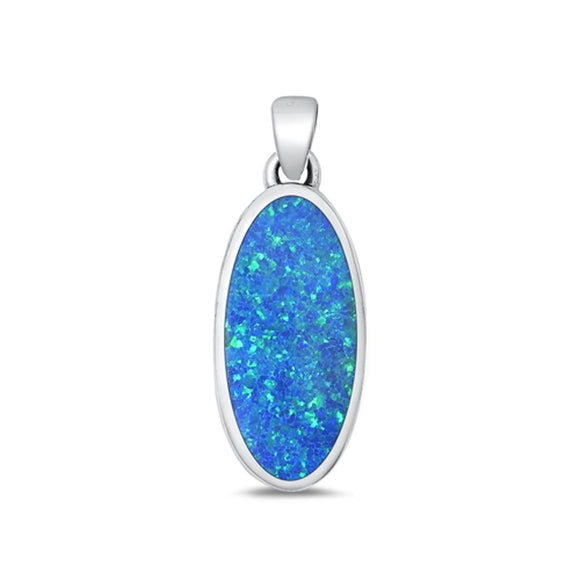 Sterling Silver Wholesale Blue Synthetic Opal Pendant Polished Charm .925 New