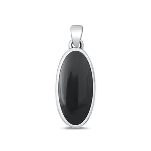 Sterling Silver Unique Black Agate Pendant Postmodern Fashion Charm .925 New