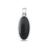 Sterling Silver Unique Black Agate Pendant Postmodern Fashion Charm .925 New