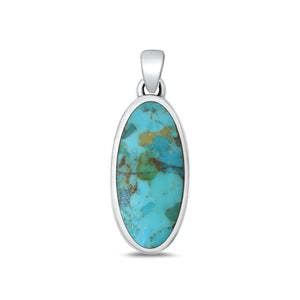 Sterling Silver Cute Turquoise Pendant Postmodern Fashion Charm .925 New