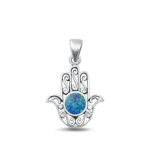 Sterling Silver Wholesale Turquoise Hamsa Pendant High Polished Charm 925 New