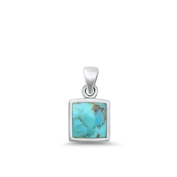 Sterling Silver Polished Wholesale Turquoise Pendant Minimalist Charm 925 New