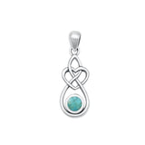 Sterling Silver Beautiful Turquoise Heart & Infinity Pendant Charm .925 New