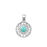 Sterling Silver Wholesale Turquoise High Polish Pendant Victorian Charm 925 New