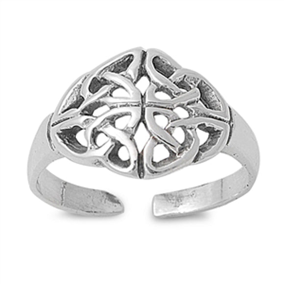 Sterling Silver Promise Celtic Knot Ring Adjustable Filigree Midi Band .925 New