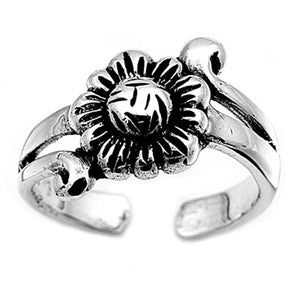 Sunflower Flower .925 Sterling Silver Toe Ring