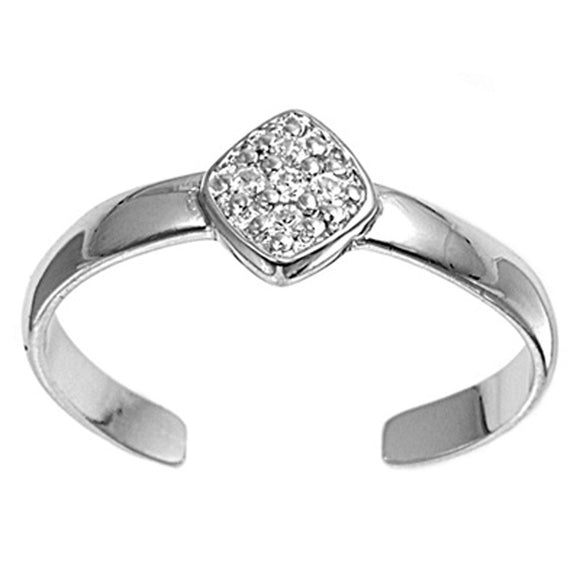 Clear Simulated CZ .925 Sterling Silver Toe Ring