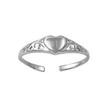 Heart Filigree .925 Sterling Silver Toe Ring