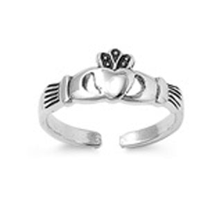 Heart Claddagh .925 Sterling Silver Toe Ring