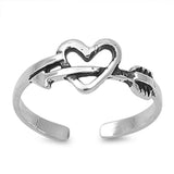 Arrow Heart .925 Sterling Silver Toe Ring