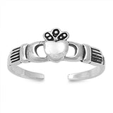 Heart Claddagh .925 Sterling Silver Toe Ring