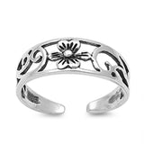 Flower Filigree .925 Sterling Silver Toe Ring