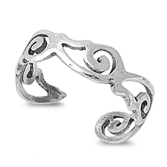 Swirl .925 Sterling Silver Toe Ring