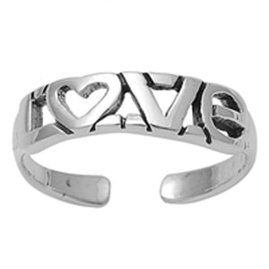 Heart Love .925 Sterling Silver Toe Ring