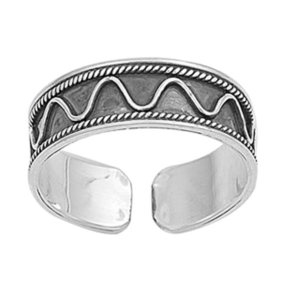 Bali Rope Design .925 Sterling Silver Toe Ring