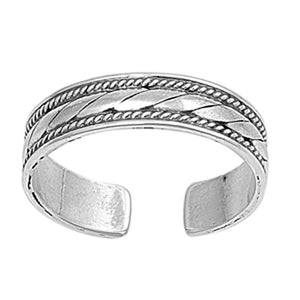 Bali Rope Design .925 Sterling Silver Toe Ring