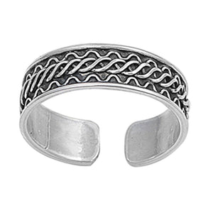 Bali Rope Design .925 Sterling Silver Toe Ring