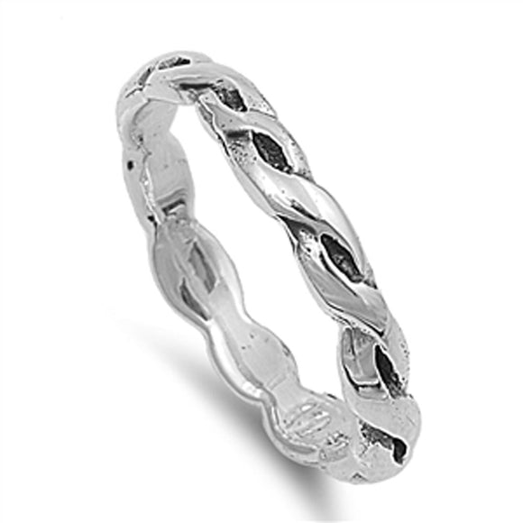 Sterling Silver Wholesale Simple Braid Stacking Ring High Polished Band 925 New