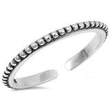 Sterling Silver Wholesale Bali Toe Ring Thin Oxidized Adjustable Midi Band 925