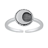 Sterling Silver Fashion Crescent Moon Toe Ring Cute Adjustable Midi Band 925 New