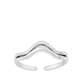 Sterling Silver Unique Aquarius Sign Zodiac Toe Ring Adjustable Midi Band 925