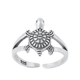 Oxidized Sterling Silver Sea Turtle Toe Ring 925 New Cute Adjustable Midi Band