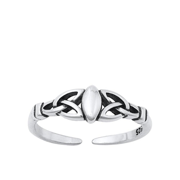 Oxidized Sterling Silver Celtic Knot Toe Ring Cute Adjustable Midi Band .925 New