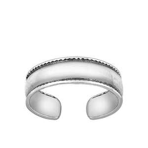 Sterling Silver Cute Oxidized Toe Ring Adjustable Midi Band 925 New