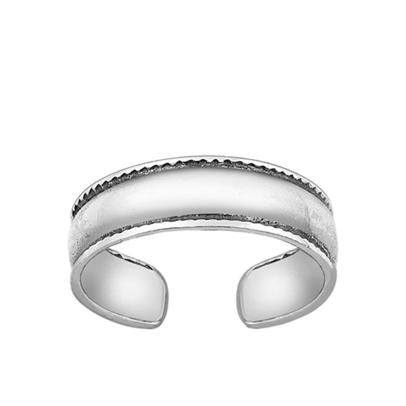 Sterling Silver Cute Oxidized Toe Ring Adjustable Midi Band 925 New