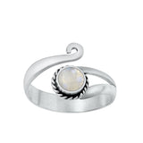 Sterling Silver Cute Moonstone Toe Midi Bali Adjustable Ring .925 New Band